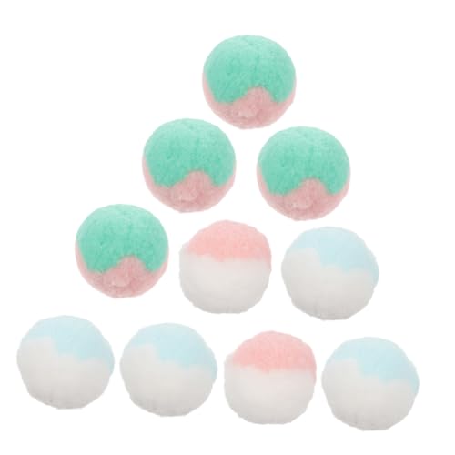 YARNOW 10stücke Teiliges Interaktives Doppelfarbiges Plüschspielzeug Ball Für Katzen Zum Kauen Spielen Und Erforschen Fördert Die Neugier Und Stress von YARNOW