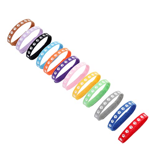 YARNOW 12St Neugeborenes Haustier Halsband LED-Dekoration Wieder anzünden Wurf Bausätze pet Supplies Kitten Halsband dekorativer Kragen dekoratives Hundehalsband Weiches Vlies von YARNOW
