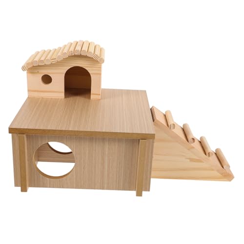 YARNOW 1Satz Hamster Verstecktes Nest Holzhaus Rutin Chicken Nest Mit Zimmern Und Holztreppe Für Hamster Und Kleintiere Als Schlafhaus Und Versteckspielzeug von YARNOW