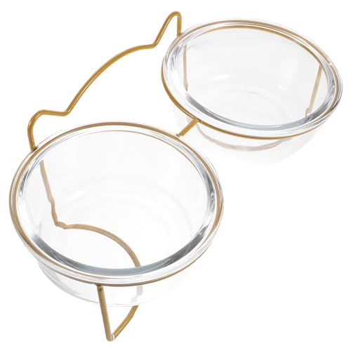 YARNOW Erhöhtes Katzenfutternapf-Set Doppelte Futternäpfe Aus Glas Geneigter Ständer Erhöhter Futterspender für Haustiere Einfach Zu Bedienender Napfständer YARNOW Erhöhtes Katzenfutternapf-Set Doppelte Futternäpfe Aus Glas Geneigter Ständer Erhöhter Futterspender für Haustiere Einfach Zu Bedienender Napfständer von YARNOW