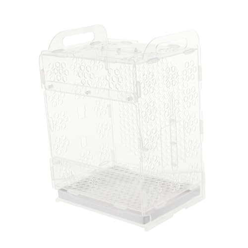 YARNOW 1Stk Vogelkäfig Birdcage Bird cage Vogelfütterung Papagei Vogelfutterstation Reisezubehör praktischer Kakadukäfig Vogelhaus mit Tablett Langen Wanne Zuchtkäfig Reisen Acryl von YARNOW
