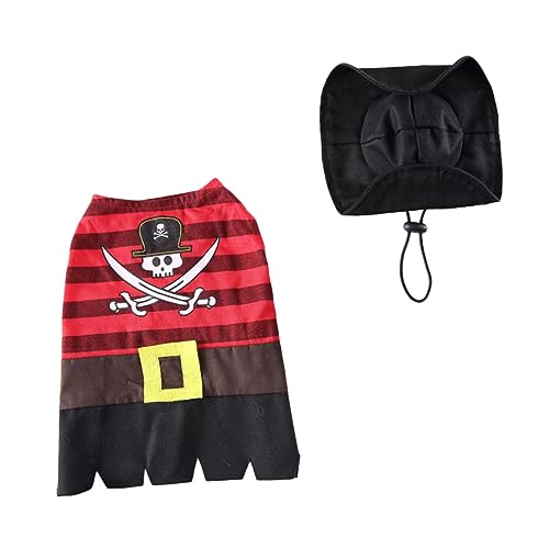 YARNOW Haustier-kostüm-Set Hundekleidung Halloween-Hund Halloween-Outfit Haustier-piratenanzug von YARNOW