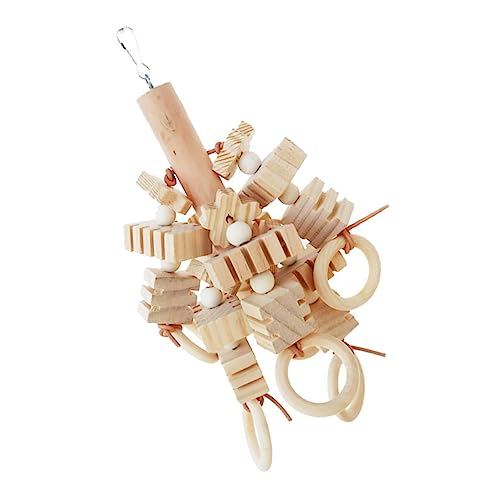 YARNOW Papagei-Spielzeug Aus Holz Vogel-kauspielzeug Schleifanhänger Käfig-hängespielzeug Für Papageien Molarenbeißen Vogelaktivität von YARNOW