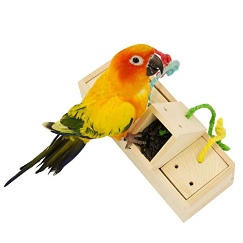 YARNOW 1stück Papageien Futterspielzeug Aus Holz Interaktive Futterbox Für Vögel Lehrreiches Spielzeug Für Papageien Und Sittiche Langlebig Und Sicher Für Käfig Oder Spielplatz von YARNOW