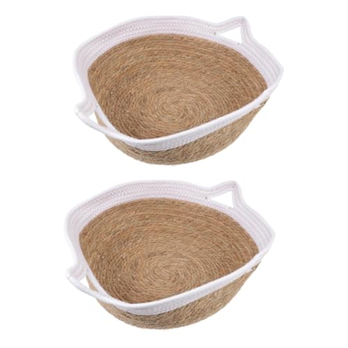YARNOW 2 STK Haustierbett Katzenbett haustierzelt cat Bed Spielzeugkätzchen Welpenschlafhaus Haustier schlafhaus Kätzchen Nest Stroh kratzbaum für Katzen Rattanbett Katzennest Karton Weiß YARNOW 2 STK Haustierbett Katzenbett haustierzelt cat Bed Spielzeugkätzchen Welpenschlafhaus Haustier schlafhaus Kätzchen Nest Stroh kratzbaum für Katzen Rattanbett Katzennest Karton Weiß von YARNOW