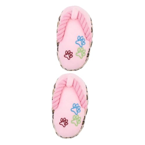 YARNOW 2 STK Spielzeug Cartoon-Plüschtier Plüschtiere Sandalenhund quietscht Plüsch Haustier Animal Toys pummeluff Kuscheltier Safe Toy Heimtierbedarf Hund Molar versorgung Rosa von YARNOW