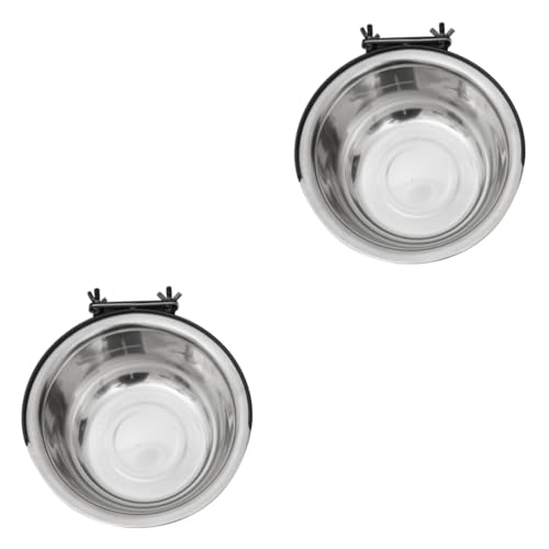 YARNOW 2 Stück Edelstahl-coop-Cup-Kennel-Cup Für Hunde Und Katzen Zum Aufhängen Von Futter- Und Wassernapf Vogel-Cup-futternapf Für Papageien Langlebig von YARNOW