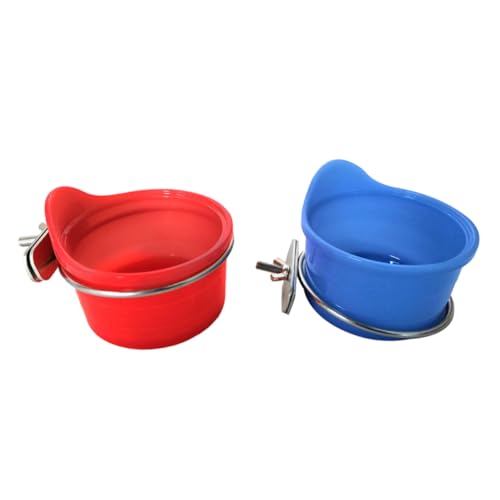 YARNOW 2sätze Vogelfutterbox Für Papageienkäfige Futterbecher Aus Edelstahl Und Kunststoff Robust Und Einfach Zu Reinigen Praktisches Vogel Zubehör von YARNOW