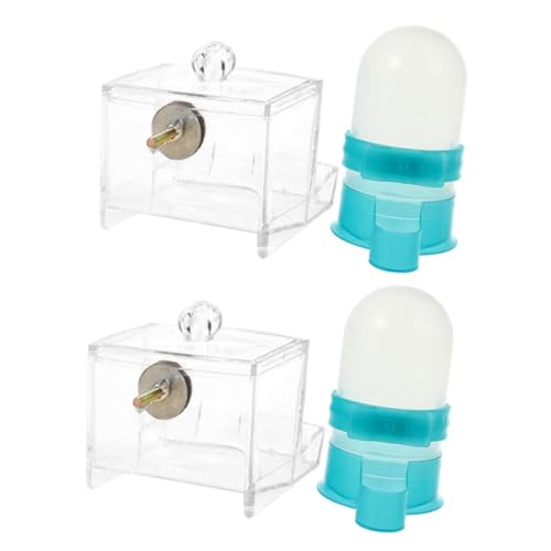 YARNOW 2 Sets Automatischer Hühnerfutterspender Wasserbecher Acryl-futterspender Kükenfutternapf Hühnerkäfig-futterautomat Automatischer Futterspender von YARNOW