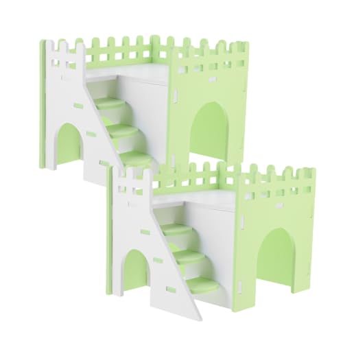 YARNOW 2 Sätze Hamsterhöhle-Loft Ratte Meerschweinchenkäfig Nest Käfighamster Kaninchen Tiere nagerhaus kleintierhaus Hamster Versteck mit Rampe Hamsterverstecke aus PVC Käfig Hamsterhaus von YARNOW