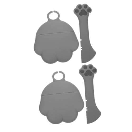YARNOW 2 Sätze Haustierdosendeckel Nassfutterlöffel Schutzdeckel Für Haustierdosen Essen Kann Mit Löffel Bedecken Deckel Für Katzenfutter Abdeckungen Für Haustierdosen Hund Grey Kieselgel von YARNOW