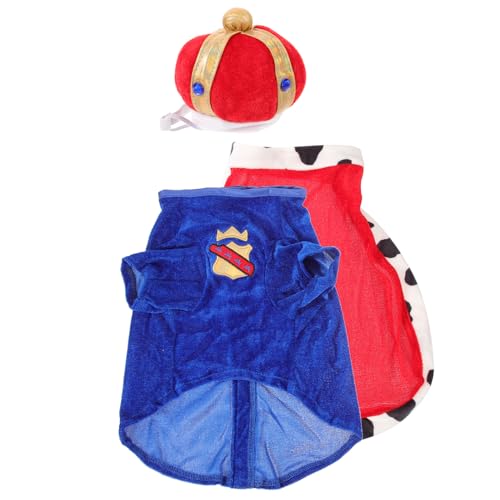 YARNOW 2 Sets Hautfreundliche Haustier König Cape Haustier Mantel Hund Krone Hund Outfits Haustier Halloween Kostüme YARNOW 2 Sets Hautfreundliche Haustier König Cape Haustier Mantel Hund Krone Hund Outfits Haustier Halloween Kostüme von YARNOW