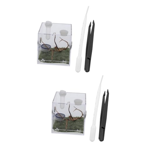 YARNOW 2 Sätze Springspinnen-Zuchtbox Mikrolebensraum der springenden Spinne lebendiger Lebensraum insektenhäuser mini Terrarium Mini-Luftbefeuchter Tier Spinnenlebensraum Spinnenkäfig von YARNOW