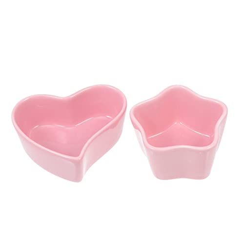 YARNOW 2 Stück Futternapf Schüssel Haustier Hamsterfutter Fressnäpfe für Hamster kleine Tierschalen tierfutter nager zubehör Hamsterschale Behälter für Meerschweinchen Keramik Rosa von YARNOW