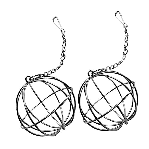 YARNOW 2 Stück Futterstelle für Kaninchen Heuball für Nagetiere Futterkugel für Hasen Käfig Heufütterung Kaninchen Heu Futterstelle für Hamsterkaninchen Ballzuführung aus Edelstahl Silver von YARNOW