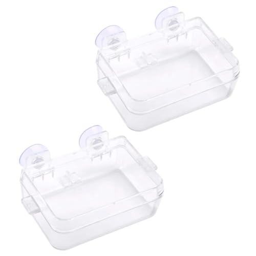 YARNOW 2 Stück Futterstelle für Reptilien Reptile Feeding Dish Lizard Feeder Dschungel Gecko drinnen schleichtiere Eidechsenschale für Haustiere Reptilienfutterautomat Plastik Transparent von YARNOW