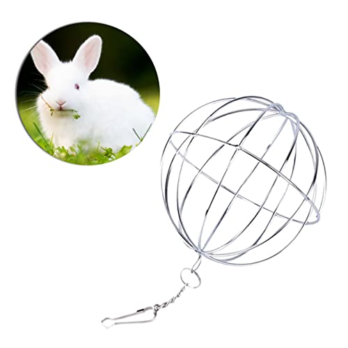 YARNOW 2 Stück Grasfütterungsball für Haustiere kleintierspielzeug Toys for small Animals Chinchilla Kleintier Heuball für Meerschweinchen Grasball Silver von YARNOW