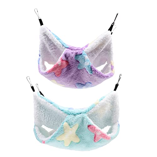 YARNOW 2 Stück Hamster Hängematte Kleintierbett Hamster Schlafplatz Hamster Spielzeugbett Hamsternest Hamster Kuschelbett Hamsterspielzeug kleines Haustier-Hängest Rattenhängematte Eisen von YARNOW