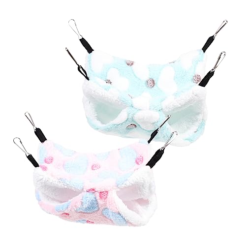 YARNOW 2 Stück Hamster Hängematte hamsterbett Hamster Hamster zubehör Kleintier Kuschelbett kleines Haustier-Hängest Hängematte für kleine Haustiere Arktisches Vlies Green von YARNOW