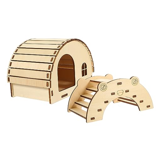 YARNOW 2 Stück Hamster Holzhaus DIY zusammengebautes Kleintier Lebensraum Dekoration Hamster brücke hamsterzubehör Guinea Versteck Tunnel für hamsterhaus versteck Hamsterbrücke von YARNOW