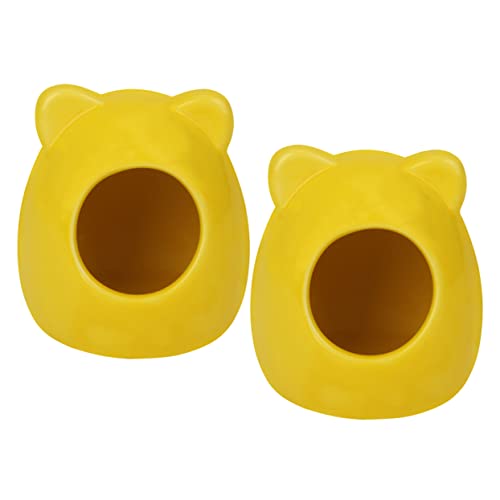 YARNOW 2 Stück Hamster-Keramik-Nest Cool Drinnen Hamster Mehrkammerversteck Groß Chinchilla Kühlung Haustier Hamsterspielzeug Meerschweinchen Bett Hamsternest von YARNOW