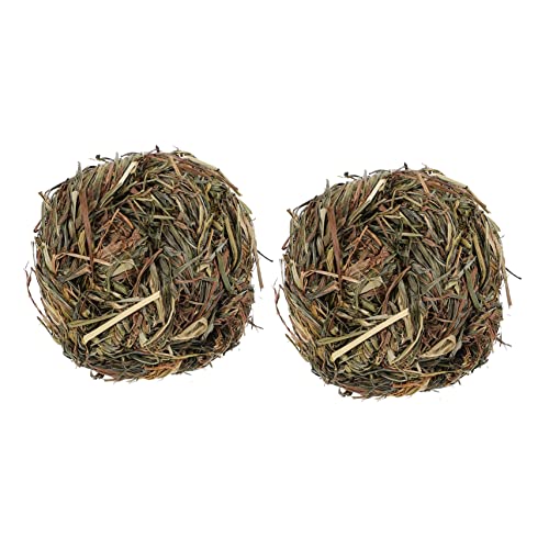 YARNOW 2 Stück Hasengras Ball klein Zahnen Hasenkauspielzeug Kaninchen Heu Zähne nager Toys for small Animals Nagetier Molarspielzeug Hamstergras Leckerbissen Hasenzahngras von YARNOW