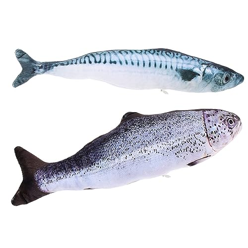 YARNOW 2stücke Fischform Katzenspielzeug Mit Katzenminze Simuliertes Katzenminzenfischspielzeug Für Katzen Robustes Und Langlebiges Katzenspielzeug Zum Knabbern Und Spielen Cartoon-Stil von YARNOW