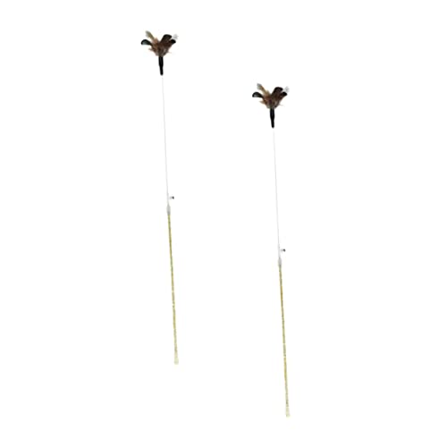 YARNOW 2stücke Interaktive Katzenangel Spielzeug Mit Federn Katzen Teaser Sticks Für Gesunde Und Spannende Spielstunden Geeignet Für Kätzchen Und Erwachsene Katzen von YARNOW