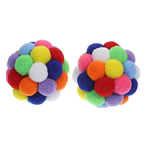YARNOW 2stücke Interaktives Plüsch Ball Spielzeug Für Katzen Katzen-hüpfball Mit Glocke Plüsch-katzenspielzeug Für Indoor Beißfeste von YARNOW