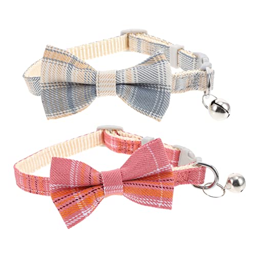 YARNOW 2stücke Katzenhalsband Mit Kleiner Glocke Kätzchenhalsband Aus Hochwertigem Polyestermaterial Verstellbares Schnallendesign Für Haustierhalsband Mit Schleife Für Festliche YARNOW 2stücke Katzenhalsband Mit Kleiner Glocke Kätzchenhalsband Aus Hochwertigem Polyestermaterial Verstellbares Schnallendesign Für Haustierhalsband Mit Schleife Für Festliche von YARNOW