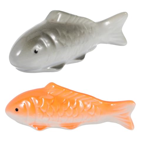YARNOW 2 Stück Keramik Schwimmende Deko Fische Kleine Schwimmende Aquarium Figuren Naturnahe Koi Design Sicher Für Teich und Aquarium Visuelle Tiefenwirkung Für Innen und Außen von YARNOW