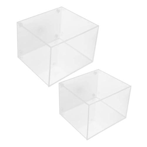 YARNOW 2stücke Mini-Aquarium Für Zuhause Durchsichtige Kunststoffschale Offenes Design Für Kampffische Platzsparend Für Schreibtisch Oder Regal Einfache Pflege Und Reinigung von YARNOW