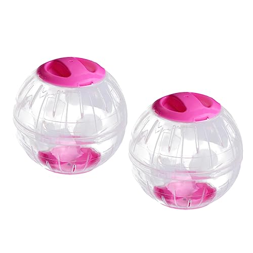 YARNOW 2 Stück Kleiner Laufball für Haustiere Übung Mini Kleiner Hamsterball Nagetier um Hamster hamsterspielzeug Laufball für Hamster kleines Haustier läuft über den Ball Rosa von YARNOW