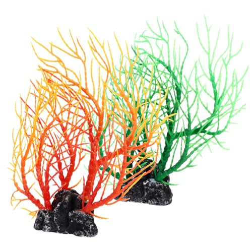 YARNOW 2 Stück Künstliche Korallenpflanzen Aquarium Dekoration Kunststoff Ornament Lebensnahe Wasserpflanzen Wasserqualität Schonend Langlebig für Fischbecken YARNOW 2 Stück Künstliche Korallenpflanzen Aquarium Dekoration Kunststoff Ornament Lebensnahe Wasserpflanzen Wasserqualität Schonend Langlebig für Fischbecken von YARNOW