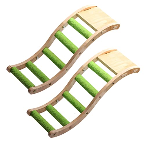 YARNOW 2 Stück Leiter kletterwand kletterspielzeug Vogelkäfig Papageienkäfigspielzeug Vogelkäfer fliegend Nest Hühnerspielzeug Zubehör für Papageienkäfige Rostfreier Stahl Khaki von YARNOW
