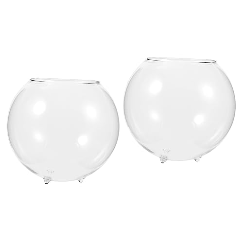 YARNOW 2st Micro-landschaftsvase Bubble-Ball-vase Tischfischschale Terrarium Pflanzentopf Transparente Aquarienschale Halter Für Luftpflanzen Aquarium Lieferungen Glas Empfindlich von YARNOW