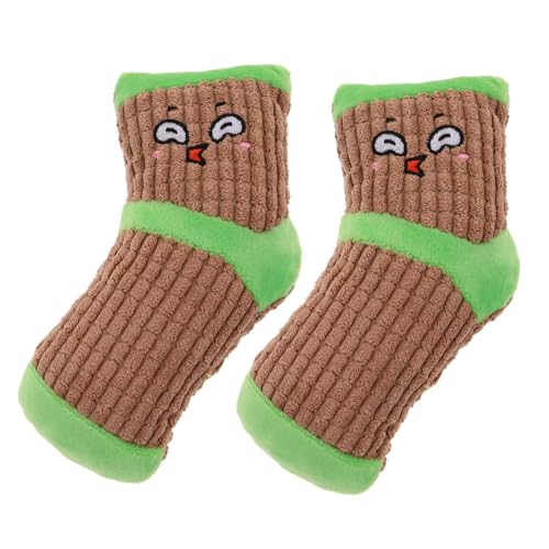 YARNOW Hundespielzeug Zum Spielen – 2 Quietschsocken Plüschspielzeug Für Welpen Pp-Baumwolle Lustig Und Sicher Für Hunde von YARNOW