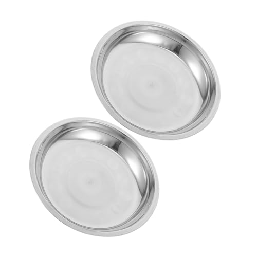YARNOW 2 Stück Set Flache Futternäpfe für Hunde und Katzen Robust Korrosionsbeständig Großzügiges Fassungsvermögen für Futter und Wasser Leicht zu Reinigen für Mehrere Haustiere von YARNOW