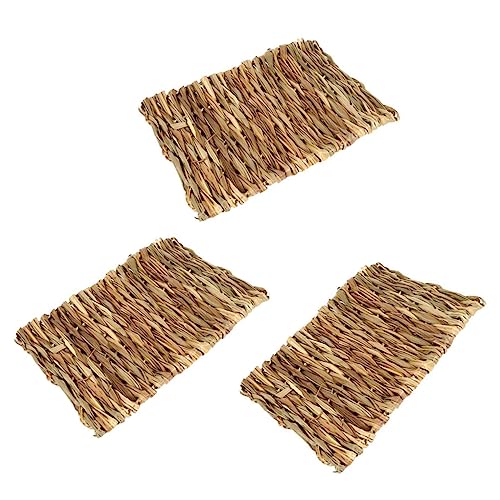 YARNOW 2 Stück Spielzeugbett kauen für Hunde Kaninchenmatten für Käfige Pads groß Wurf nagermatten strohmatten Nagetiermatte Hamstermatte Hamster Seegras-Patch Seegras-Matte von YARNOW