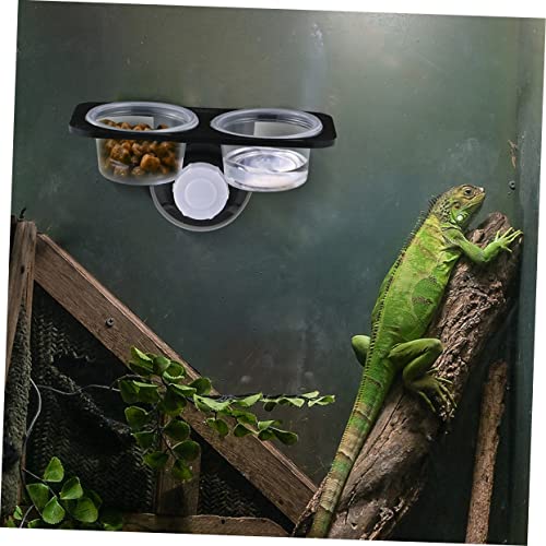 YARNOW 2 Stück Teiliges Reptilien Futternapf mit Saugnäpfen Doppeltes Futter und Wasserschalen Design Langlebiges Sicheres Material Geeignet für Eidechsen Geckos Spinnen und Andere von YARNOW