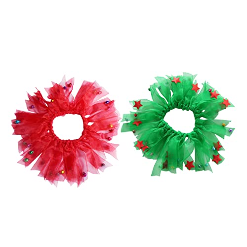 YARNOW 2 Stück Teiliges Weihnachts Hundehalsband aus Elastisch Dekoratives Rundhalsband für Haustiere Festlich Langlebig für Weihnachtsfeier und Fotoshooting von YARNOW