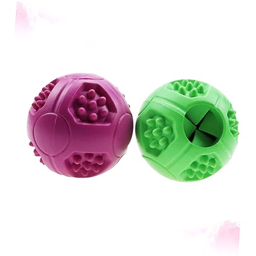 YARNOW 2stücke Gummiball Trainingsspielzeug Für Hunde Interaktives Futterleckerli Molarendes Kauspielzeug Langlebigem Zufällige Farben Fördert Spiel Und Geistige Entwicklung von YARNOW