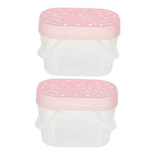 YARNOW 2 Stück Transportbox für Haustiere Hamster Träger Zwinger klein Reptilienkäfige Transportboxen für Haustiere Schildkrötenfälle Reptilienboxen aus Kunststoff Plastik Rosa von YARNOW