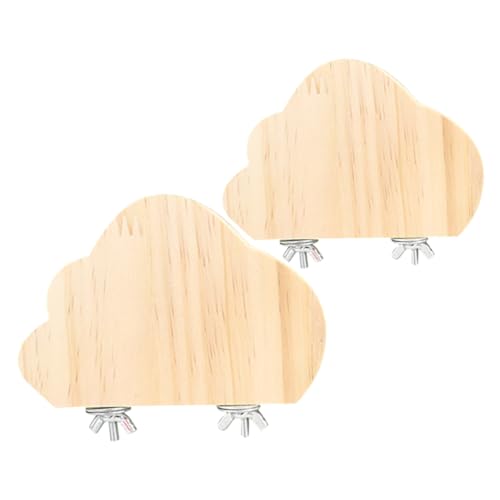 YARNOW 2stücke Holzplattform Für Vögel Und Hamster Cloud-Form Spielplatz Für Kleintiere Sicherer Platz Zum Sitzen Und Spielen Passend Für Käfige Für Wellensittiche Und Hamster von YARNOW