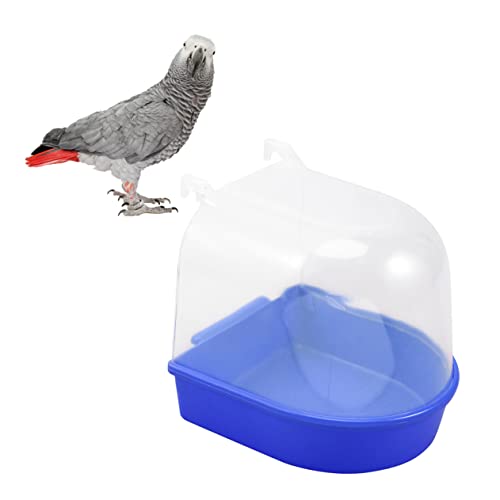 YARNOW 2 Stück Vogelbad für Käfig Abdeckbares Badehäuschen für Kleine Kanarienvögel und Papageien Blau Kunststoff Einfach zu Befestigen Geeignet für Wellensittiche und Andere Kleine von YARNOW