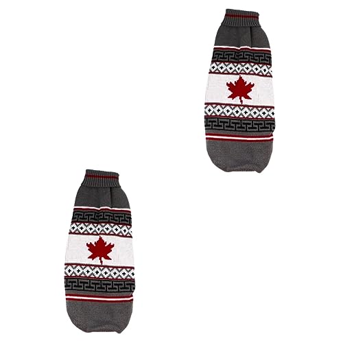 YARNOW 2 Stück Weicher Hundepullover Weihnachten mit Hohem Kragen Warmes Strickkleid für Kleine und Mittelgroße Hunde Festliches Kuschelige Winterhundebekleidung für Party und Feiertage von YARNOW