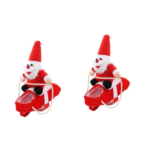 YARNOW 2 Stück Weihnachtliches Haustierkostüm Santa Claus Design Weiche Atmungsaktive Hundekleidung für Kleine Hunde und Katzen Bequemes Dehnbares Cosplay Outfit S für Weihnachtsfeier und von YARNOW