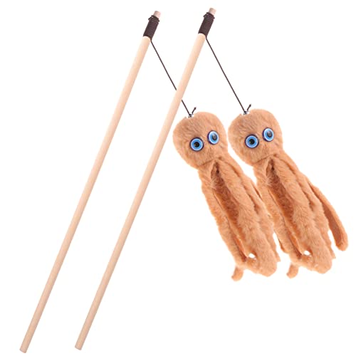 YARNOW 2stücke Katzenangel Spielzeug Interaktiv Für Katze Kätzchen Necken Teaser Mit Bällchen Langlebig Robustes Katzenspielzeug Für Katzen Katzenspiel von YARNOW