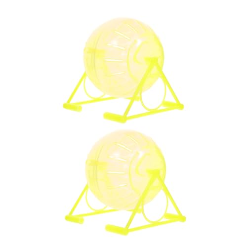 YARNOW 2 Stück laufender Ball Zwerghamster klein Übung Größe Mini Hamster hamsterspielzeug Hamster-Laufball Hamster-Fitnessball Hamster Sportbälle Laufende Bälle Plastik Yellow von YARNOW