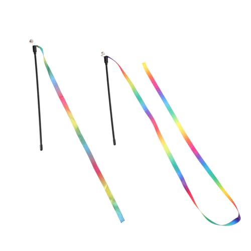 YARNOW 2 Stück lustiges Katzenspielzeug interaktives katzenspielzeug Interactive cat Toy Katzen Fanartikel Dinge für Katzenzauberstab verschleißfeste Katzenangel pp Colorful von YARNOW